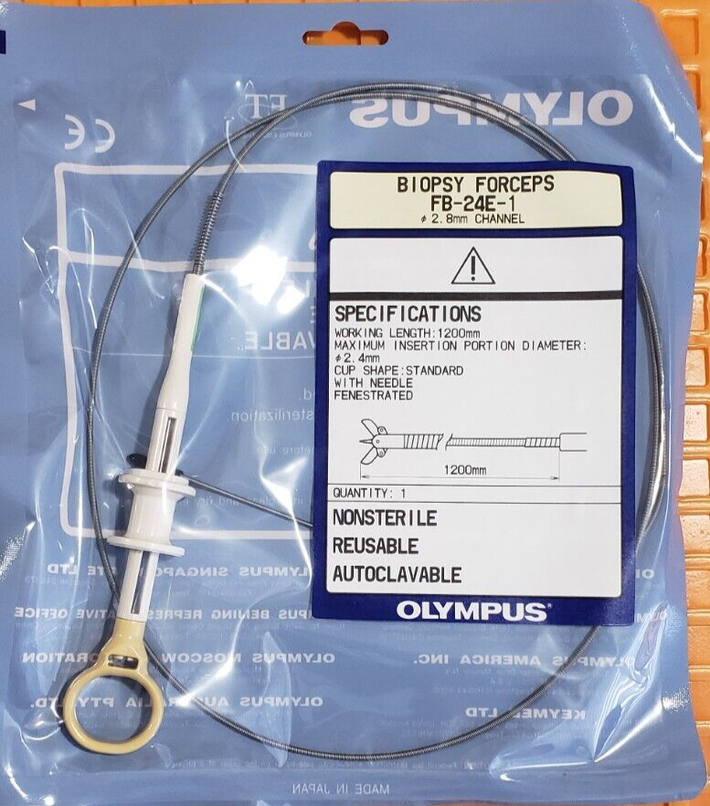 Olympus FB-24E-1 Biopsy Forceps 2.8mm x1200mm Cup Shape Fenestrated Autoclavable