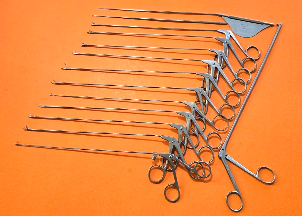 Karl Storz ,Pilling Surgical Laryngeal Instruments Set of 14-Pcs with Tray.